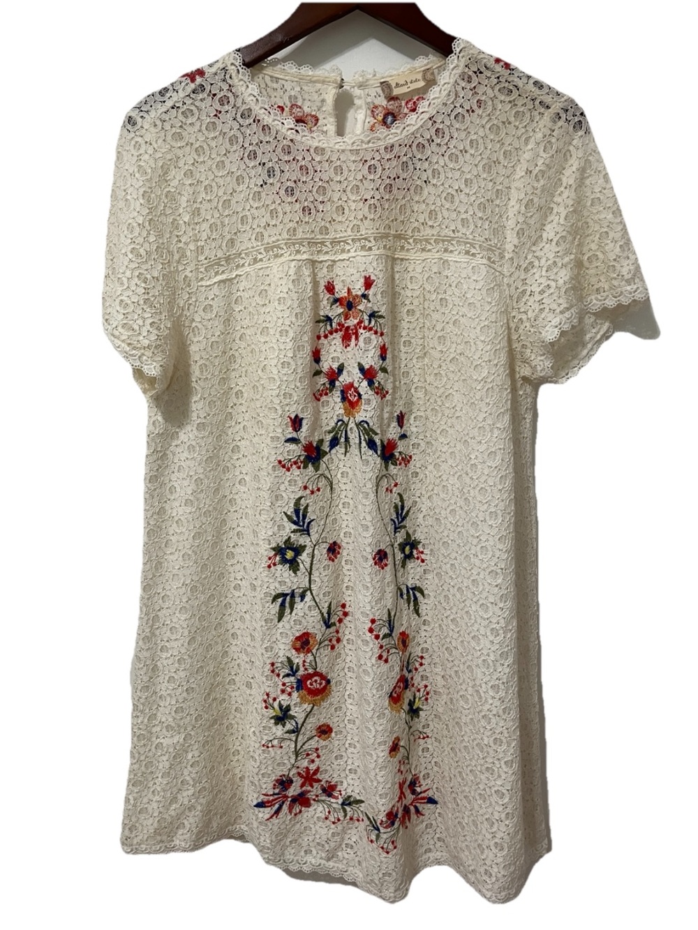 Altar’d State Women’s Medium Ivory Lace Embroidered Dress